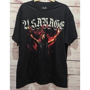 21 Savage Rapper Graphic‎ T Shirt Black Cotton Men's Size XL NWOT